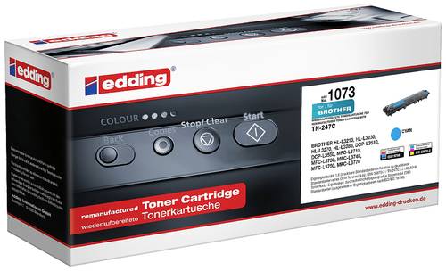 Edding Toner ersetzt Brother TN-247C Kompatibel Cyan 2300 Seiten EDD-1073 18-1073 von Edding