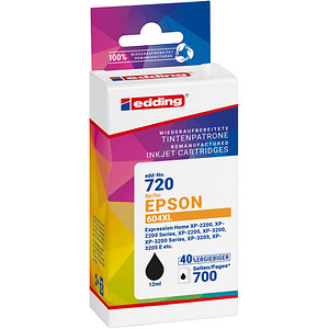 edding EDD-720  schwarz Druckerpatrone kompatibel zu EPSON 604XL (T10H1) von Edding