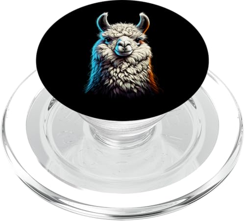 Alpaka Llama Animal Portrait PopSockets PopGrip für MagSafe von Edelwild