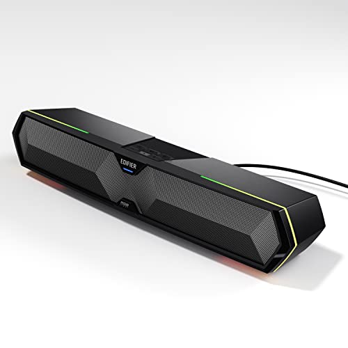 Edifier MG300 kompakte Gaming Soundbar mit RGB-Beleuchtung, integrierter Soundkarte und Mikrofon, Bluetooth 5.3, Schwarz von Edifier
