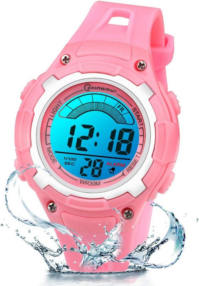 Edillas für Kinder wasserdichte Sport Outdoor Multifunktionale digital Watch, mit Stoppuhr/Alarm 7 Farben Licht von Edillas