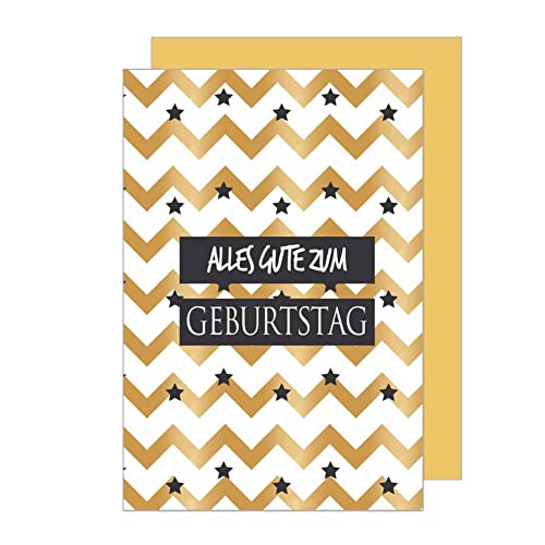 Edition Seidel Premium Geburtstagskarte mit Goldprägung und Umschlag. Glückwunschkarte Grusskarte Billet Karte Geburtstag Happy Birthday Mann Frau Sprüche Gold (G2651 SW022) (Design 8) von Edition Seidel