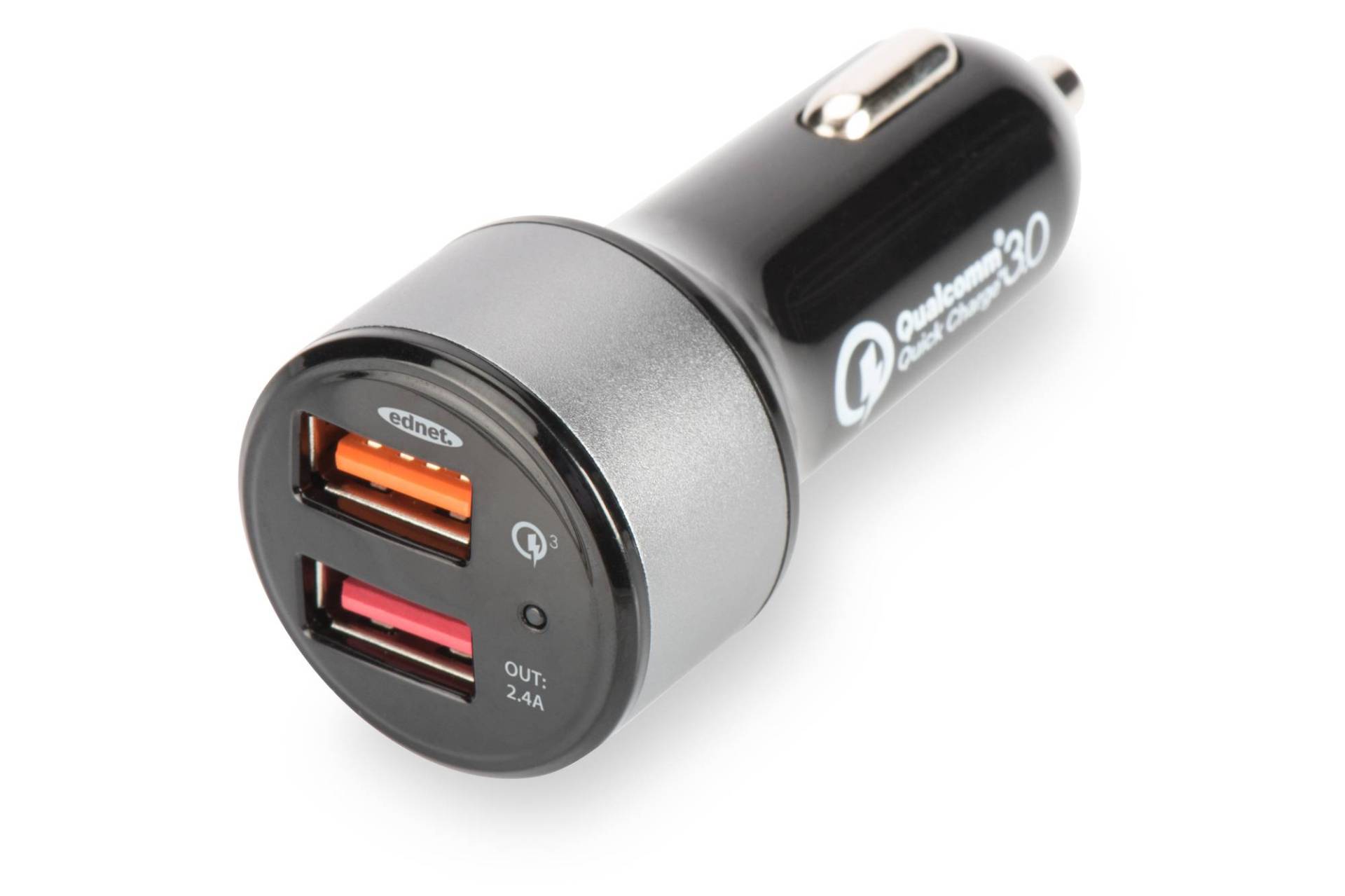 Ednet QuickCharge 3.0 AutoLadeadapter DualPort schwarz von Ednet