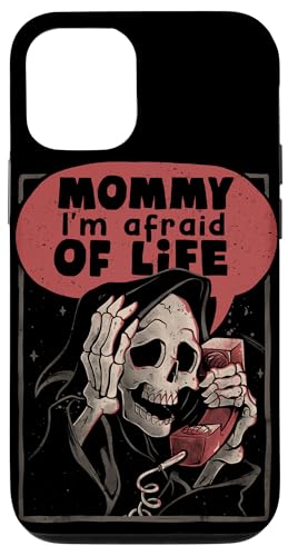 Hülle für iPhone 12/12 Pro Mommy I'm Afraid of Life Skelett Scared Grim Reaper von EduEly Official