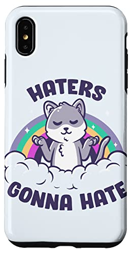 Hülle für iPhone XS Max Haters Gonna Hate Funny Motivational Rainbow Sarkastic Cat von EduEly Official