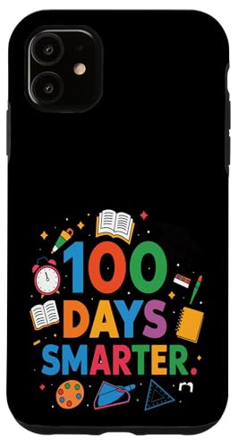 Hülle für iPhone 11 Intelligentere 100 Schultage zur Feier von Lehrern und Schülern von EduSpark Classroom Apparel.USA