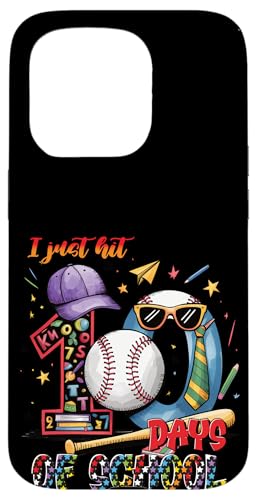 Hülle für iPhone 15 Pro 100 Tage Schule für Lehrer und Schüler feiern Baseball von EduSpark Classroom Apparel.USA