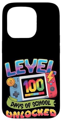 Hülle für iPhone 15 Pro Level 100 Schultage für Lehrer und Schüler Unlocked Pride von EduSpark Classroom Apparel.USA