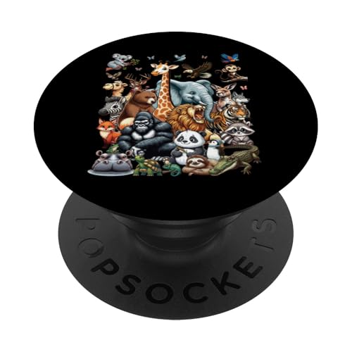 Zoo Tiere Wildlife Safari Dschungel Zoo Geburtstag Party PopSockets Klebender PopGrip von Educational Science Ideas