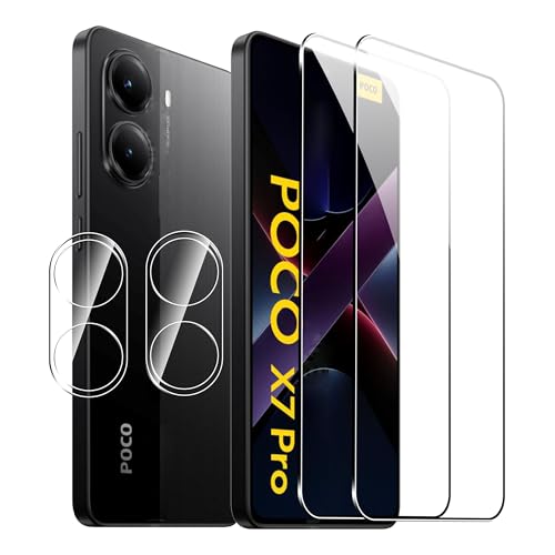 Effcotuo Schutzfolie für Xiaomi POCO X7 Pro 5G Schutzfolie für Panzerglas 9H Härte Displayschutz Folie Anti-Scratch Ultra Dünn Displayschutzfolie für POCO X7 Pro 5G von Effcotuo