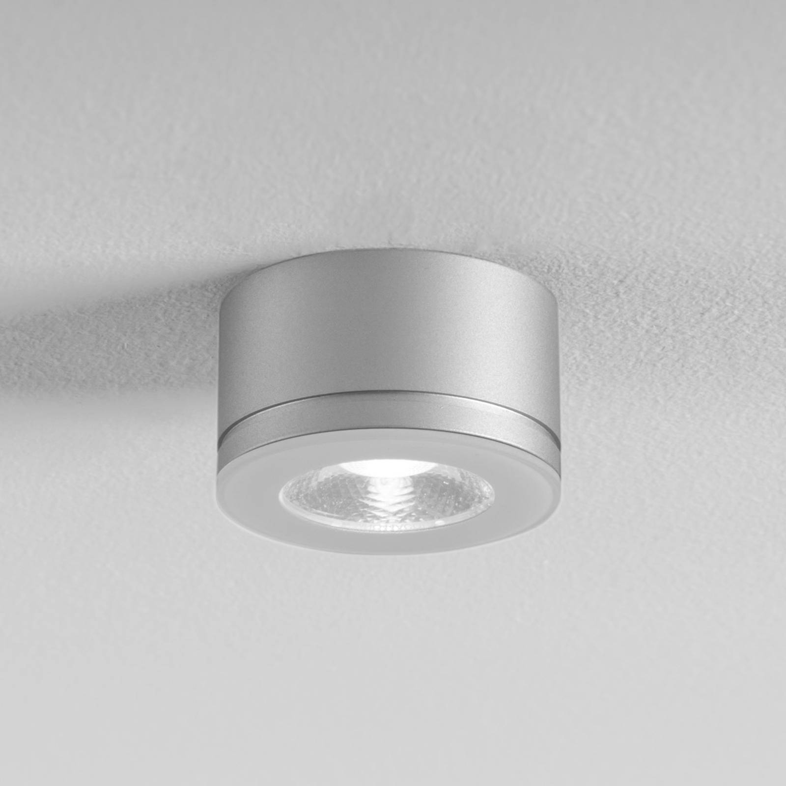 Egger LED-Downlight Newton, grau, 30°, 3.000 K Ø 6,3 cm IP54 von Egger Licht