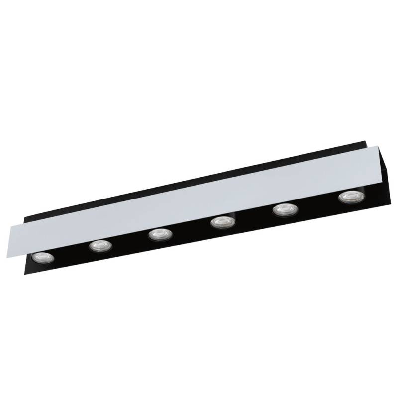 LED Deckenleuchte, Stahl schwarz weiß, L 83 cm von Eglo