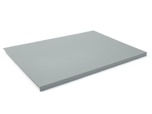 Eglooh - Adamantis - Gewinkelte Schreibtischunterlage echtem Leder Eis Blau cm 90x60 - Modernes Design, Innenseele aus Stahl mit L-geformtem Vorderprofil und rutschfester Boden - Made in Italy von Eglooh