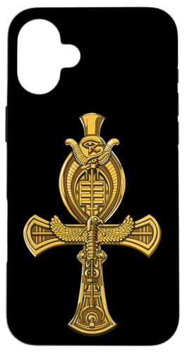 Hülle für iPhone 16 Plus Ägyptisches Ankh Kreuz Horusauge Symbol Mythologie von Egypt Pharaoh Spirit Clothing