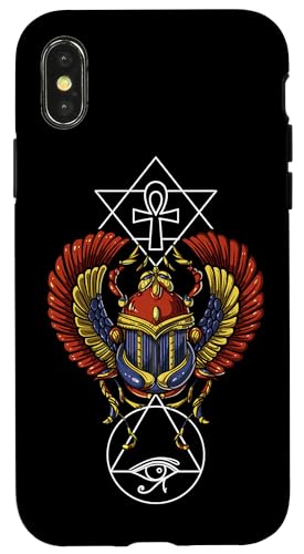 Hülle für iPhone X/XS Ägyptische Scarabäus Käfer Ankh Symbol Das Auge des Horus von Egypt Pharaoh Spirit Clothing