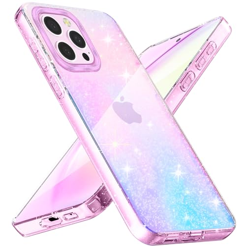 Eherui Glitzer Hülle für iPhone 16 Pro, Transparent Handyhülle Bling Weiche TPU Silikon Stoßfest Kratzfest Schutzhülle für Frauen und Mädchen für iPhone 16 Pro Case, Durchsichtig von Eherui