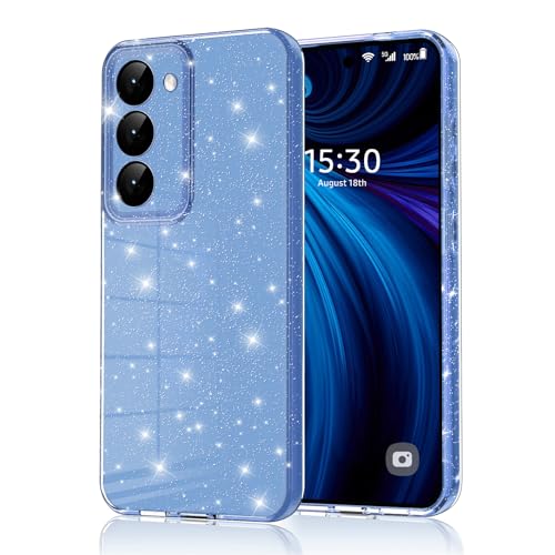 Eherui Handyhülle für Samsung Galaxy S23 5G Glitzer, Silikon TPU Anti-Fingerabdruck Hülle,Stoßfeste Schutz Case Dünn Kratzfest und Absturzsicherung Schutzhülle für Samsung S23,Blau von Eherui