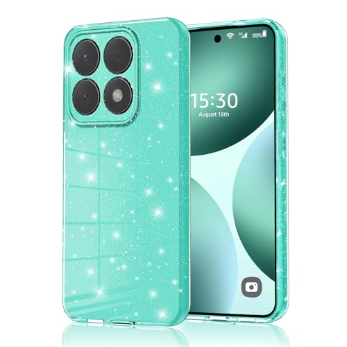 Eherui Handyhülle für Xiaomi 14T Pro 5G Glitzer, Silikon TPU Anti-Fingerabdruck Hülle,Flexible Stoßfeste Schutz Case Dünn Kratzfest und Absturzsicherung Schutzhülle für Xiaomi 14T Pro,Hellgrün von Eherui