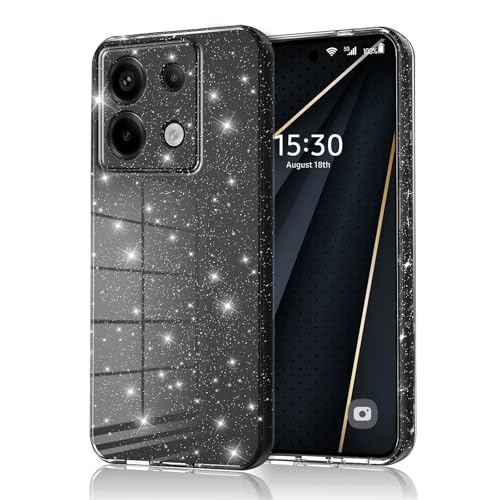 Eherui Handyhülle für Xiaomi Redmi Note 13 4G Glitzer, Silikon TPU Anti-Fingerabdruck Hülle,Stoßfeste Schutz Case Dünn und Kratzfest Schutzhülle für Redmi Note 13 4G,Schwarz von Eherui