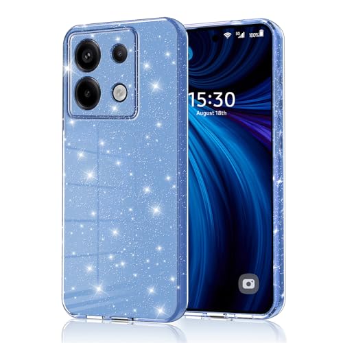 Eherui Handyhülle für Xiaomi Redmi Note 13 Pro 5G / Poco X6 Glitzer, Silikon TPU Anti-Fingerabdruck Hülle,Stoßfeste Schutz Case Dünn und Kratzfest Schutzhülle für Redmi Note 13 Pro 5G,Blau von Eherui