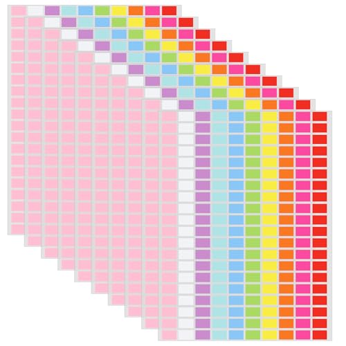 2000 Stück Bunte Rechteckige Klebeetiketten, Etiketten Selbstklebend für Schule Büro Küche, Etiketten Selbstklebend in 10 Farbstil, Selbstklebend Etiketten für Schreibwaren von Ehuihuan