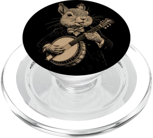 Eichhörnchen spielt Banjo Gitarre Cottagecore Bluegrass PopSockets PopGrip für MagSafe von Eichhörnchen-Liebhaber Banjo-Geschenk