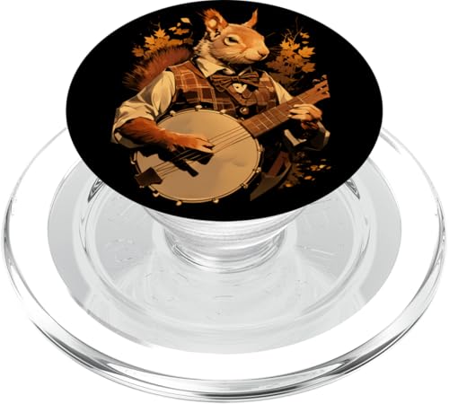 Eichhörnchen spielt Banjo Gitarre Cottagecore Bluegrass PopSockets PopGrip für MagSafe von Eichhörnchen-Liebhaber Banjo-Geschenk