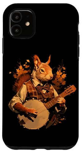 Hülle für iPhone 11 Eichhörnchen spielt Banjo Gitarre Cottagecore Bluegrass von Eichhörnchen-Liebhaber Banjo-Geschenk