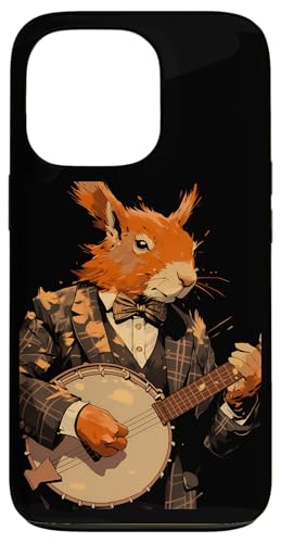 Hülle für iPhone 13 Pro Eichhörnchen spielt Banjo Gitarre Cottagecore Bluegrass von Eichhörnchen-Liebhaber Banjo-Geschenk