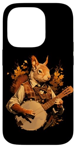 Hülle für iPhone 14 Pro Eichhörnchen spielt Banjo Gitarre Cottagecore Bluegrass von Eichhörnchen-Liebhaber Banjo-Geschenk