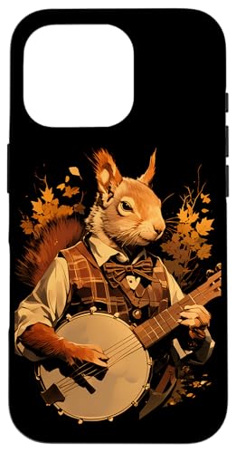 Hülle für iPhone 16 Pro Eichhörnchen spielt Banjo Gitarre Cottagecore Bluegrass von Eichhörnchen-Liebhaber Banjo-Geschenk