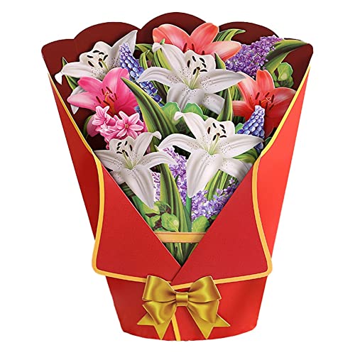 Eighosee 3D Blumenstrauß Karten Blumenkorb Grußkarte Blumen Geschenk Grußkarte Zum Muttertag A von Eighosee