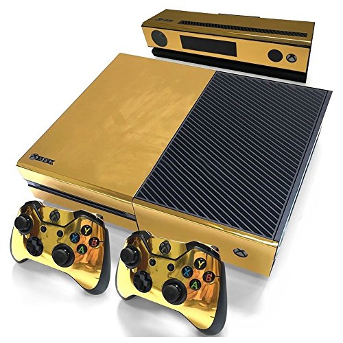 Eighosee Gold GläNzende Haut Aufkleber für Console Controller + Kinect Decal Vinyl von Eighosee