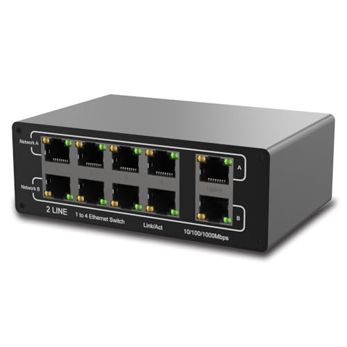 Eighosee Netzwerk Gigabit 8-Port Netzwerk Sharer RJ45 Erweiterung Gigabit Netzwerk Port Netzwerk Splitter Gleichzeitiger Internetzugang von Eighosee