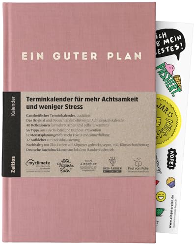 Ein guter Plan Zeitlos – Ganzheitlicher Terminkalender für mehr Achtsamkeit und weniger Stress – Undatierter Wochenplaner mit 56 Tipps und Zitaten ohne Kitsch (Altrosa) von Ein guter Plan