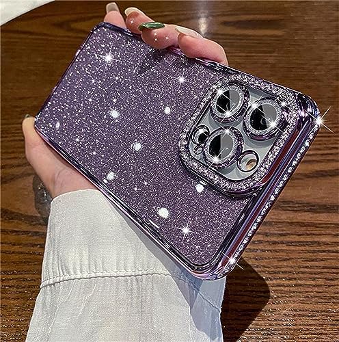 Einaily Handyhülle für iPhone 14 Pro Max Hülle Mädchen Glitzer Diamant Muster Handyhülle Weiche Silikon Kameraschutz Kratzfest Stoßfeste Schutzhülle Case Cover for iPhone 14 Pro Max 6.7 inch von Einaily