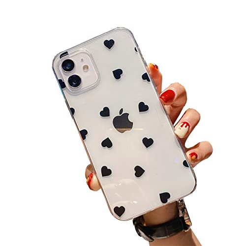 Einaily Hülle für iPhone 13 Case Crystal Clear Handyhülle für iPhone 13 Mode Chic Muster Ultra Dünn TPU Silikon Herz Bumper für iPhone 13 Stoßfest Kratzfest Schutzhülle für iPhone 13 Slim Case Cover von Einaily