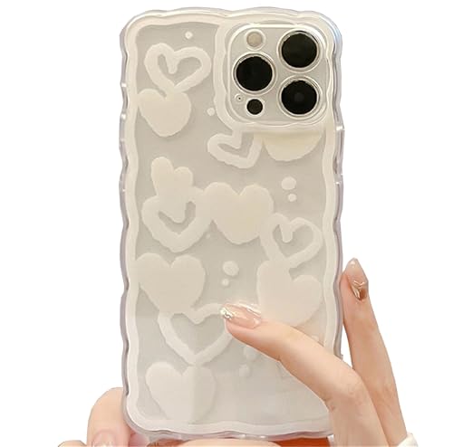 Einaily Hülle für iPhone 16 Pro Case Crystal Clear Handyhülle Mode Chic Muster Ultra Dünn Transparente Weich TPU Silikon Liebesherz Bumper Stoßfest Kratzfest Schutzhülle für iPhone 16 Pro Slim Cover von Einaily