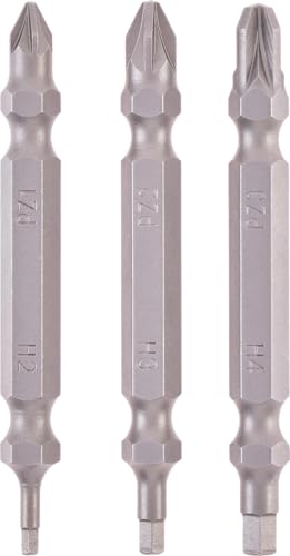 Original Einhell Doppel-Bit-Set, 3-tlg., 65 mm, PZ/H (Chrom Vanadium, vielseitige Abtriebe, E 6.3 Schaft) von Einhell