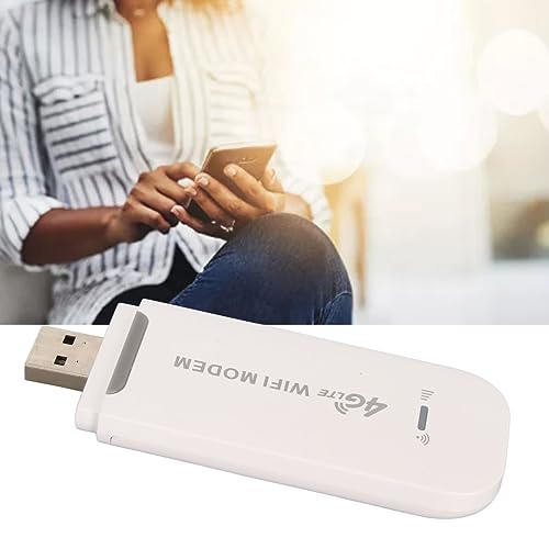 LTE Surfstick 4G WLAN Router, USB WLAN Hotspot Mobiler WiFi mit SIM-Kartensteckplatz Surfstick Unterstützt 10 Geräteverbindungen 150 Mbit/s USB Surfstick (White) von Ejoyous