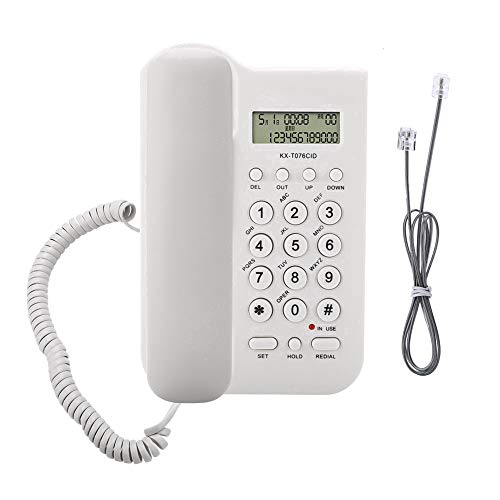 Schnurgebundes Telefon, Schnurgebundenes Wandtelefon Wired Desktop Telefon Festnetztelefon FSK/DTMF Home Hotel Verdrahtete Desktop Wand Telefon mit Anrufe Display für Büro Zuhause(Weiß) von Ejoyous