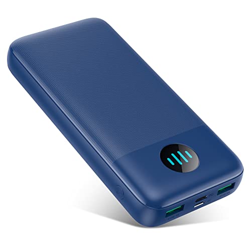 Power Bank 26800mAh, Powerbank USB C Input&Output 3.0A PD, Externe Handyakkus 3 Ausgängen Schnelles Aufladen Akkupack, kompatibel mit iPhone Samsung Huawei Xiaomi Kopfhörer-Blau von Ekrist