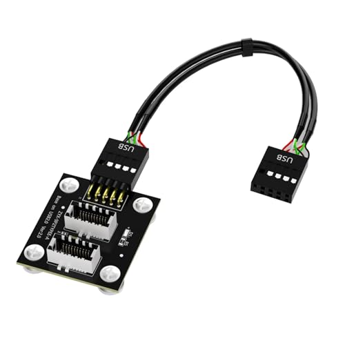 Eladcncmc Doppelter USB 3.1-Frontplatten Header USB 2.0 9-polig Auf USB 2.0 Typ E Key A Interner Adapter Motherboard Stecker Adapter von Eladcncmc