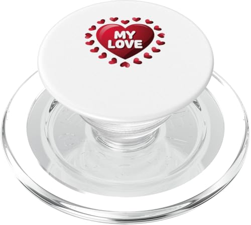 Herz mit Aufschrift "My Love", Valentinstag-Design PopSockets PopGrip für MagSafe von ElasTee