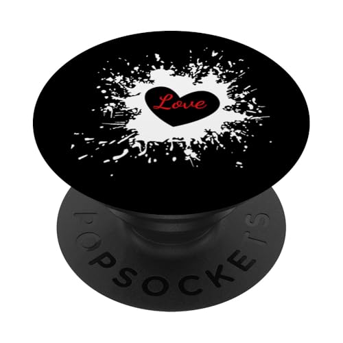 Love Typografie Design mit Herz PopSockets Klebender PopGrip von ElasTee