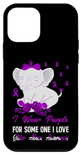 Hülle für iPhone 12 mini Elder Missuse Awareness Cute Elephant Love Purple Support von Elder Abuse Awareness products (Lwaka)