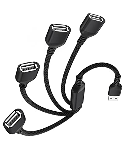Elebase USB Splitter Y Kabel 0.3M,USB C Stecker auf Vier USB Buchse Kabel Adapter,4 in1 USB Kabel USB Hub für MacBook,iPad 10,Air 5,Samsung Galaxy,TV,Xbox One Series X/S,Flash-Laufwerke,Laptops,PCs von Elebase