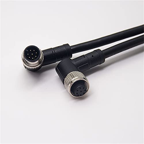 M12 8 poliger Stecker PVC Sensorkabel, A Code 90 Grad Stecker auf Buchse Kabel Crodset IP67 Wasserdicht Sensorkabelstecker Industrieller Rundstecker für den Außenbereich 1 meter AWG24 von Elecbee