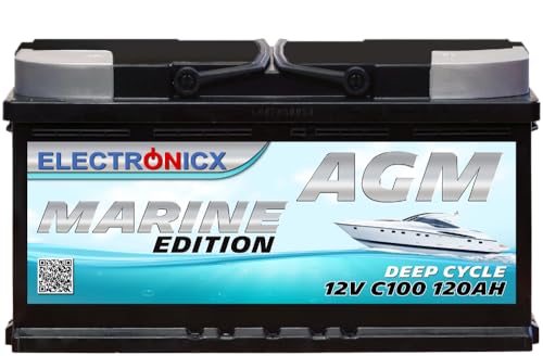 Effiziente AGM Batterie 120Ah Marine 12V für Wohnwagen: Optimale Leistung mit Solarbatterie Mover, Ideal für Camping, Wohnmobil & Batterie Solaranlagen von Electronicx