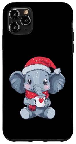 Hülle für iPhone 11 Pro Max Elefant Weihnachten Frauen Männer Kinder Weihnachten Elefant von Elefant Kaffee Blumen Weihnachten Damen Herren